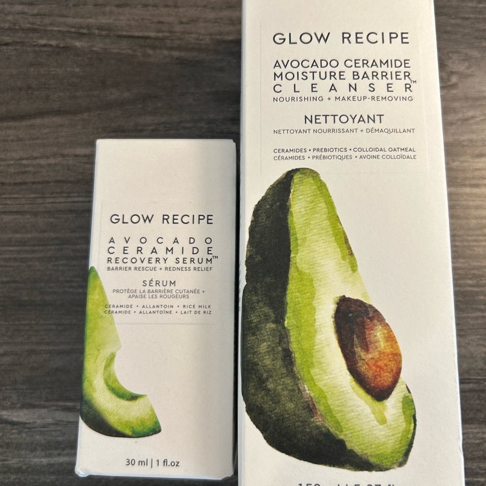 Glow Recipe Avocado Ceramide Serum & Moisture Barrier Cleanser - Green, Brown